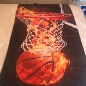 4 for $35 Flaming Basketball beach towel or wall hanging
